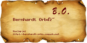 Bernhardt Orbó névjegykártya